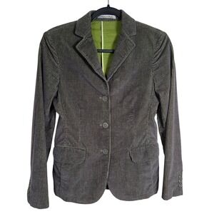 Peter Elliot Women Corduroy Green Blazer Jacket Italy Size 38 (Slim XS) Academia
